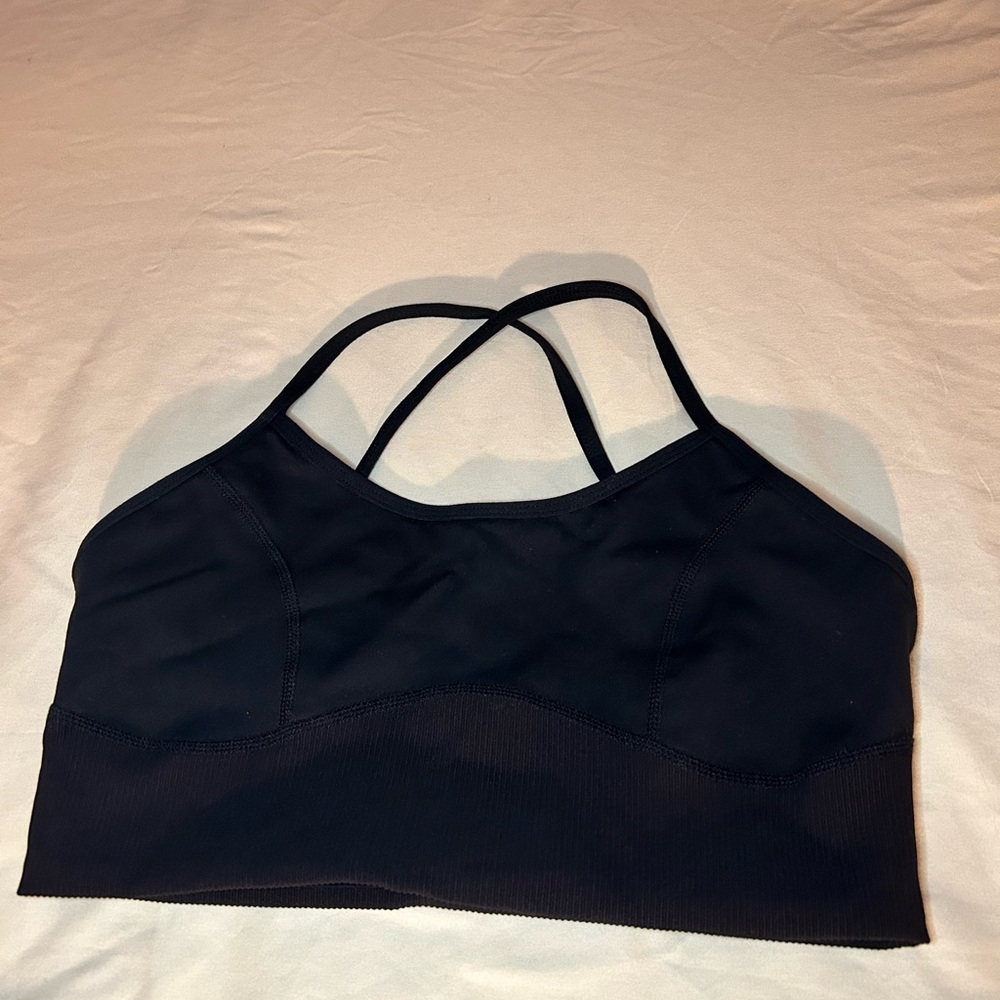 ZYIA Black Momentum Brilliant Sports Bra with Cross-Back Design